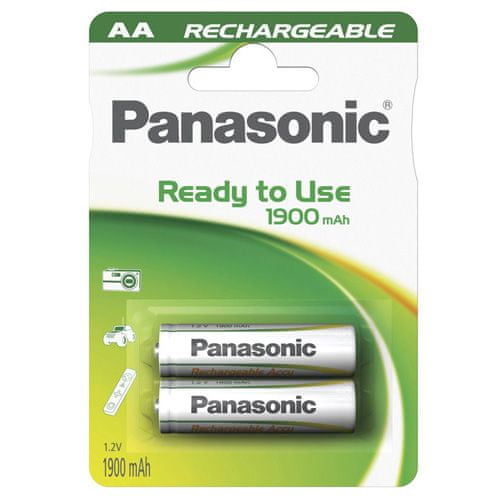 Panasonic AA polnilne baterije, NiMH 1.2V / 1900 mAh, 2 kos / paket.