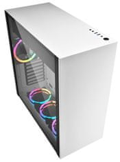 Sharkoon Pure Steel RGB, Midi ATX ohišje z oknom, belo - odprta embalaža