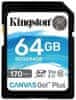 Kingston Canvas Go! Plus SD spominska kartica, 64 GB