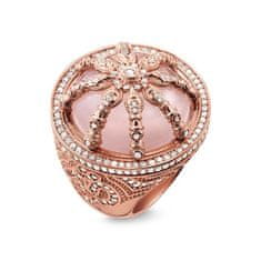 Thomas Sabo Prstan "Roza kolo" , TR2025-537-9-58, Sterling Silver, 925 Sterling srebro, 18k zlato prevleko iz rose, kremen rose, cirkonij