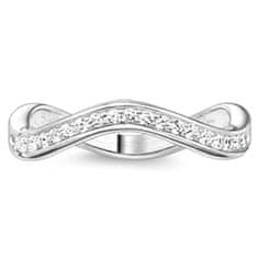 Thomas Sabo Prstan "Valovit" , TR2010-051-14-56, Sterling Silver, 925 Sterling srebro, cirkonij bel