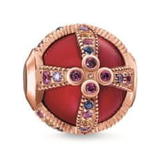 Thomas Sabo Bead "Royal Red" , K0267-327-10, Karma kroglice, 925 Sterling srebro, obloga 18k rožnega zlata, sintetični korund, steklo, steklokeramični kamen, sintetični spinel, cirkonija | večbarvni