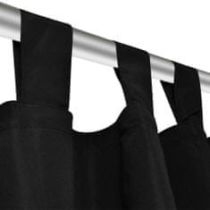 Vidaxl 2 kosa črnih satenasih zaves z obročki 140 x 175 cm