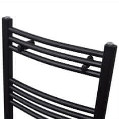 Greatstore Kopalniški radiator z ukrivljenimi cevmi 500x764 mm črn