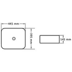 Vidaxl Umivalnik 44,5x39,5x14,5 cm keramičen črn