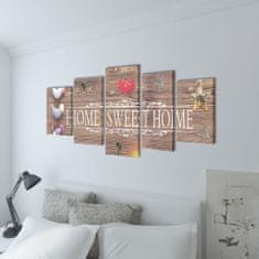 Vidaxl Set platen s printom Home Sweet Home 100 x 50 cm