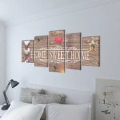 Vidaxl Set platen s printom Home Sweet Home 200 x 100 cm