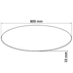 Vidaxl Površina za Mizo Kaljeno Steklo Okrogle Oblike 800 mm