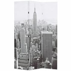 shumee vidaXL Zložljiv paravan 120x170 cm New York podnevi črn in bel