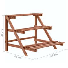 Vidaxl Stojalo za rastline 3-delno iz cedrovine 48x45x40 cm