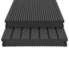 Vidaxl Masivne krovne plošče WPC z dodatki, 20 m², 2,2 m, črne