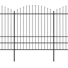 Vidaxl Ograjni paneli z bodicami, jekleni, (1,75-2) x 17 m, črni