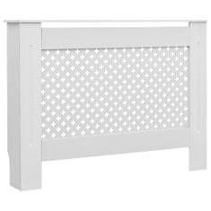 Greatstore Pokrov za radiator bel 112x19x81,5 cm MDF