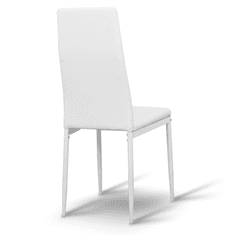 KONDELA stol, belo eko usnje/bela kovina, COLETA