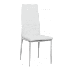 KONDELA stol, belo eko usnje/bela kovina, COLETA