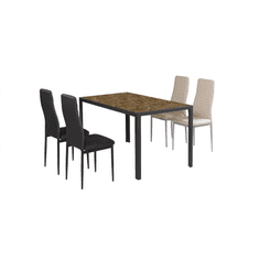 KONDELA stol, eko usnje črne barve / kovinski Črna, COLETA NOVA