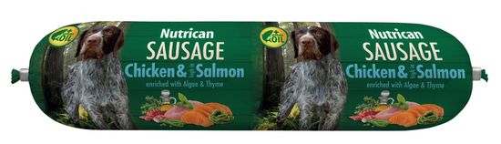 Nutrican salama za psa Sausage Chicken & Salmon 12x800 g