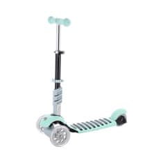 Otroški trikolesni skiro MINI SCOOTER 3v1 s svetlečimi LED kolesi, mint H-063-MI