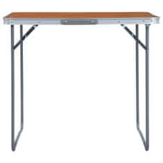 Vidaxl Zložljiva miza za kampiranje s kovinskim okvirjem 80x60 cm