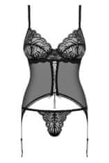 Obsessive Ženski erotični steznik Contica corset, črna, S/M