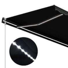 Vidaxl Zložljiva tenda s senzorjem za veter LED 350x250 cm antracitna