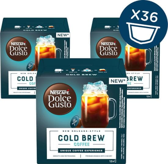 NESCAFÉ Dolce Gusto Cold Brew kapsule za kavo (12 kapsul/ 12 napitkov), trojno pakiranje