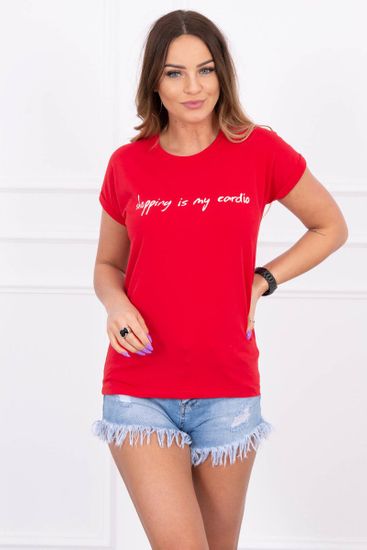 Kesi Ženska majica s potiskom Kuse rdeča