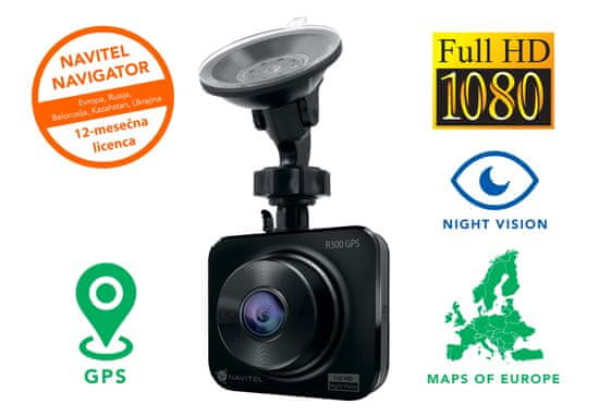 Navitel R300 GPS avto kamera, FHD, 5,1cm zaslon, nočni vid, G-senzor