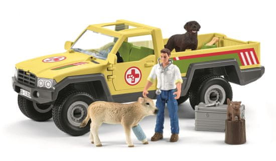 Schleich 42503 reševalno terensko vozilo z veterinarjem