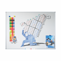 Piši-Briši AluFrame magnetna tabla, 90 x 120 cm, bela + pribor