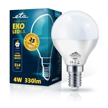  ETA LED žarnica, P45, E14, 4 W, toplo bela 