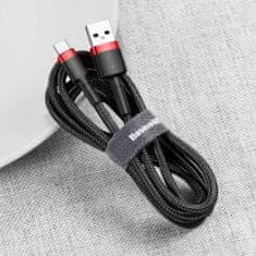 BASEUS Cafule kabel USB / USB Type-C QC 3.0 1m, črna/rdeč