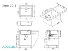 Atrox 30 pomivalno korito, P-U, G91