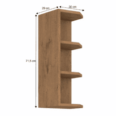 KONDELA Zgornja regalna omara, hrast lancelot, VEGAS 30 G-72 UČENEC