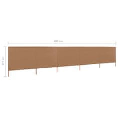 Vidaxl 5-panelni vetrobran tkanina 600x160 cm taupe