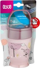 LOVI LOVELY JUNIOR Moja Prva skodelica s slamico, 250 ml, roza