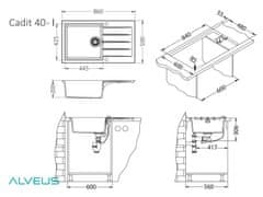 Alveus Cadit 40 pomivalno korito, P-U, G11