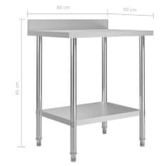 Vidaxl Kuhinjska delovna miza z zaščitno ploščo 80x60x93 cm jeklo