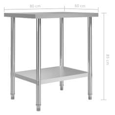 Vidaxl Kuhinjska delovna miza 80x60x85 cm nerjaveče jeklo