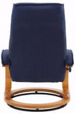 Danish Style Fotelj Eteo z naslonom za noge, tekstil, modra barva