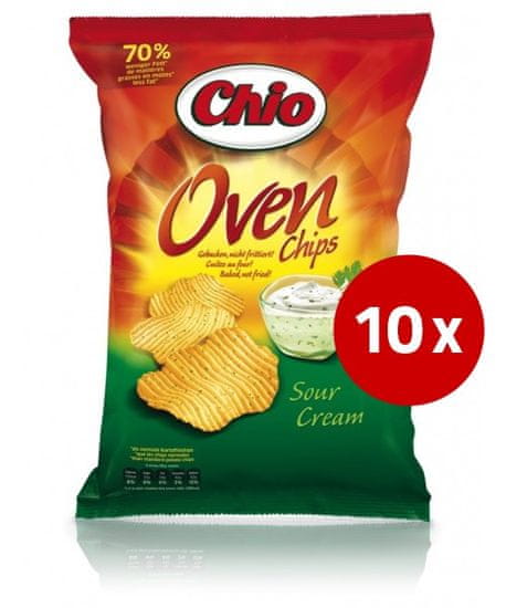 CHIO Oven čips, s kislo smetano, 10 x 150 g