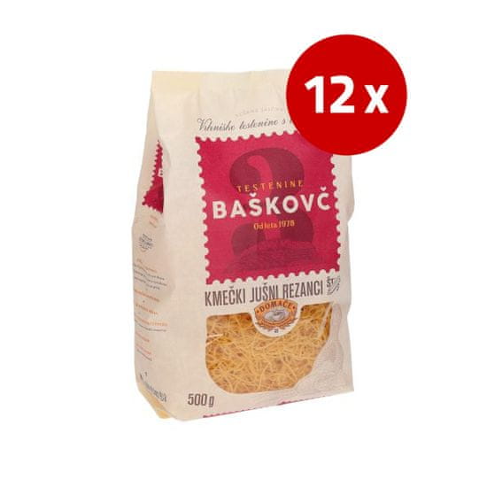 Baškovč jušni rezanci, kmečki, št. 3, 12 x 500 g