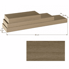 KONDELA polica, hrast tartuf, 80x25, GANA