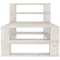 Vidaxl Vrtna sedežna garnitura 8-delna iz palet lesena bela