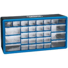 Vidaxl Draper Tools Organizator za orodje s 30 predali, modri, 12015