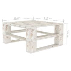 Vidaxl Vrtna miza iz palet bela lesena