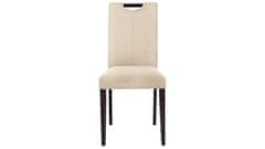 Danish Style Jedilni stol Curt (SET 2 kosa), mikrovlakna, kremasta/temni les
