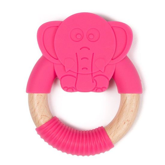 Bo Jungle B-TEETHER ANIMAL WOOD Roza slon