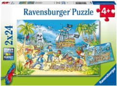 Ravensburger Pirati sestavljanka, 2 x 24 delov (5089)