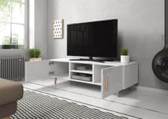 Furnitura TV omarica LARS 2 siva visoki sijaj 140 cm + LED